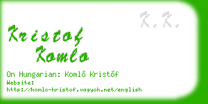 kristof komlo business card